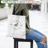 Stijlvolle Business Logo Monogram Initialen Wit Tote Bag