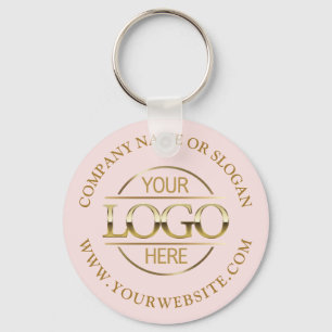 Stijlvolle Business Logo Promotional Blush Pink Sleutelhanger