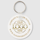 Stijlvolle Business Logo Promotional White Gold Sleutelhanger (Voorkant)