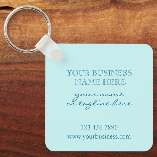 Stijlvolle Business Logo Promotionele Aqua Jade Sleutelhanger (Voorkant)
