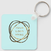 Stijlvolle Business Logo Promotionele Aqua Jade Sleutelhanger (Achterkant)