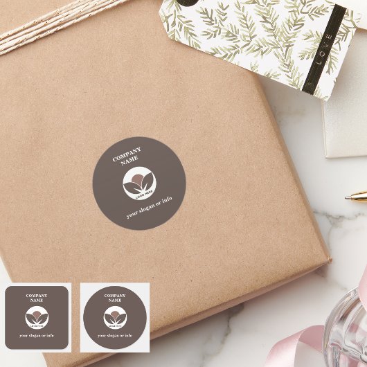 Stijlvolle Business Logo Sticker | Mocha Mousse