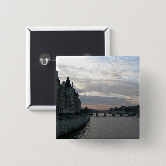 Stijlvolle Button met prachtige zonsondergang in P (Voorkant /achterkant)