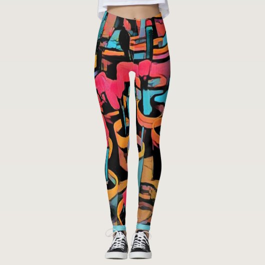 Stijlvolle Cactus Funky-Leggings Leggings (Voorkant)