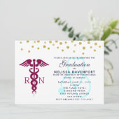 Stijlvolle Caduceus en Stethoscope Nursing Afstude Kaart (Staand voorkant)