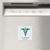 Stijlvolle Caduceus Green Medical Wings Cross Blue Magneet (Insitu (Vaatwasser))
