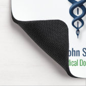 Stijlvolle Caduceus Green Wings Cross Blue Medical Muismat (Hoek)