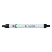 Stijlvolle Caduceus Medical Green Wings Cross Blue Zwarte Inkt Pen (Voorkant)