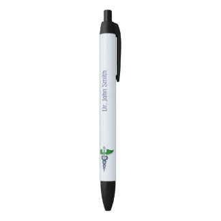 Stijlvolle Caduceus Medical Green Wings Cross Blue Zwarte Inkt Pen