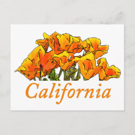 Stijlvolle California Poppy Art, 'California'-teks Briefkaart