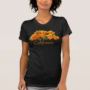 Stijlvolle California Poppy Art, 'California'-teks T-shirt