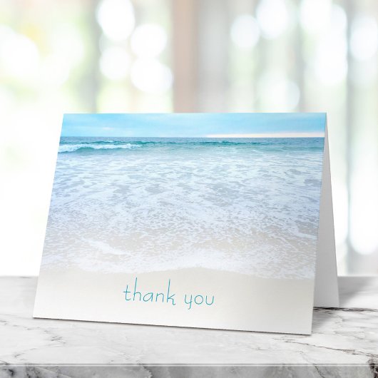 Stijlvolle Californische strand met Ocean Waves Fo Bedankkaart