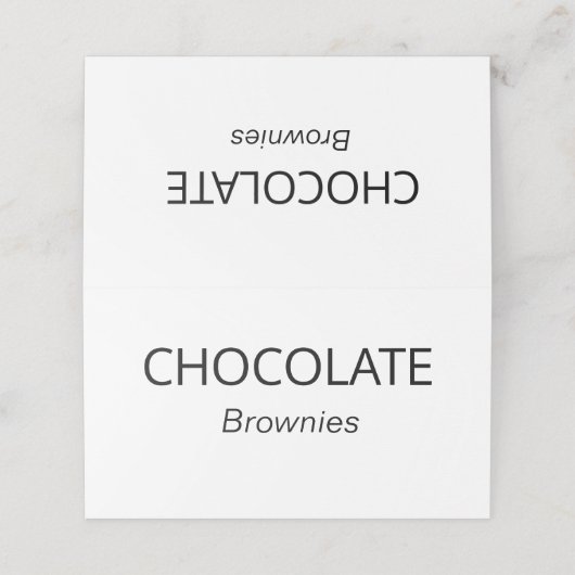 Stijlvolle Calligrafie Buffet Eten Labels Tafel Plaatskaartje (Buitenkant ongevouwen)