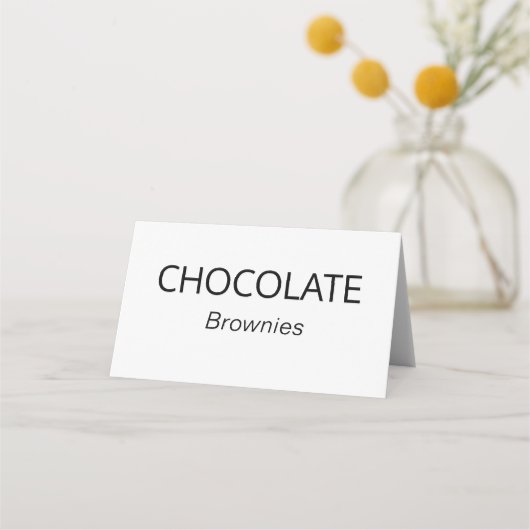 Stijlvolle Calligrafie Buffet Eten Labels Tafel Plaatskaartje (Voorkant)