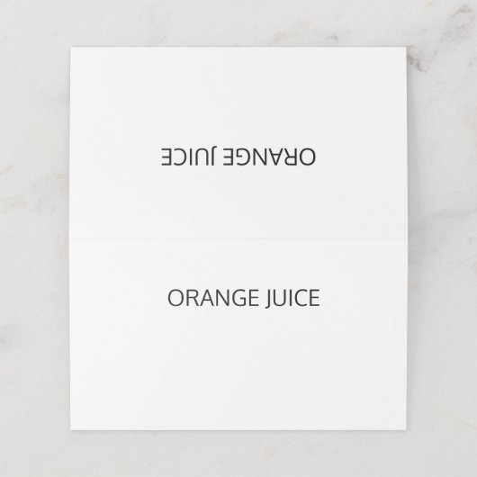 Stijlvolle Calligrafie Buffet Eten Labels Tafel Plaatskaartje (Buitenkant ongevouwen)