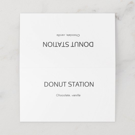 Stijlvolle Calligrafie Buffet Eten Labels Tafel Plaatskaartje (Buitenkant ongevouwen)