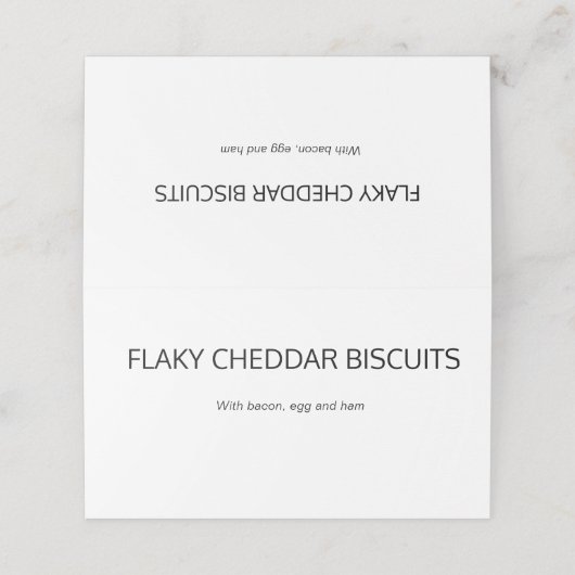 Stijlvolle Calligrafie Buffet Eten Labels Tafel Plaatskaartje (Buitenkant ongevouwen)