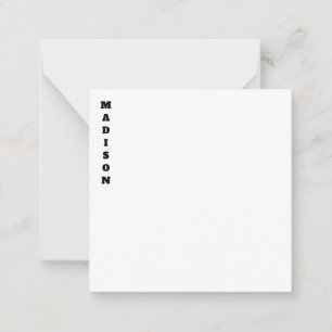 Stijlvolle Calligrafie Naam Zwart & Wit Notitiekaartje
