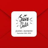 Stijlvolle Calligrafie Weddenschap Opslaan Datum Vierkante Sticker