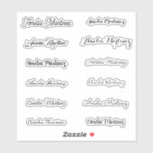 Stijlvolle Calligrafisch Script-naam Sticker (Vel)