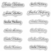 Stijlvolle Calligrafisch Script-naam Sticker (Voorkant)