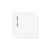 Stijlvolle Calligraphy Naam Zwart & Wit Notitiekaartje (Voorkant / Achterkant in situ)