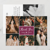 Stijlvolle Callygrafie 6 Foto Collage Weddenschap Bedankkaart (Voorkant / Achterkant)