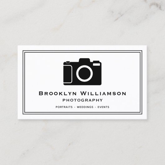 Stijlvolle camera Freelance fotografie Visitekaartje (Voorkant)