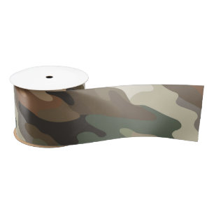 Stijlvolle Camo Textuur Luxe Satijnen Lint