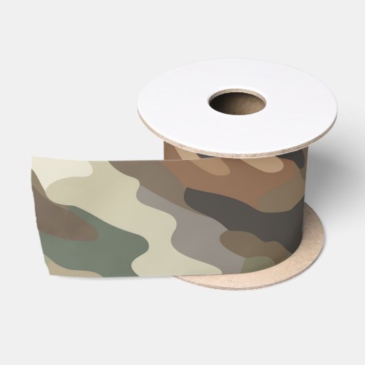 Stijlvolle Camo Textuur Luxe Satijnen Lint (Spoel)