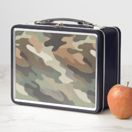Stijlvolle camouflagepatroon metalen lunchbox case