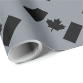 Stijlvolle Canadese vlag in zwart Cadeaupapier (Rol Hoek)