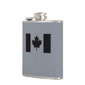 Stijlvolle Canadese vlag in zwart Heupfles (Links)
