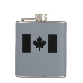 Stijlvolle Canadese vlag in zwart Heupfles (Voorkant)