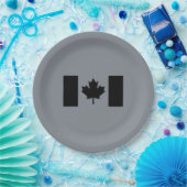 Stijlvolle Canadese vlag in zwart Papieren Bordje (Feest)