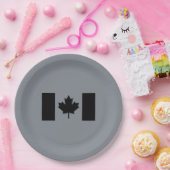 Stijlvolle Canadese vlag in zwart Papieren Bordje (Feest)
