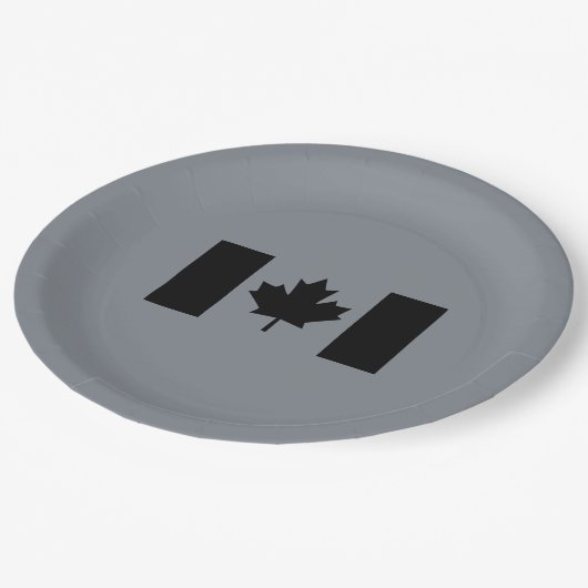 Stijlvolle Canadese vlag in zwart Papieren Bordje (Gekanteld)