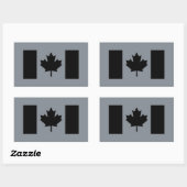 Stijlvolle Canadese vlag in zwart Rechthoekige Sticker (Vel)