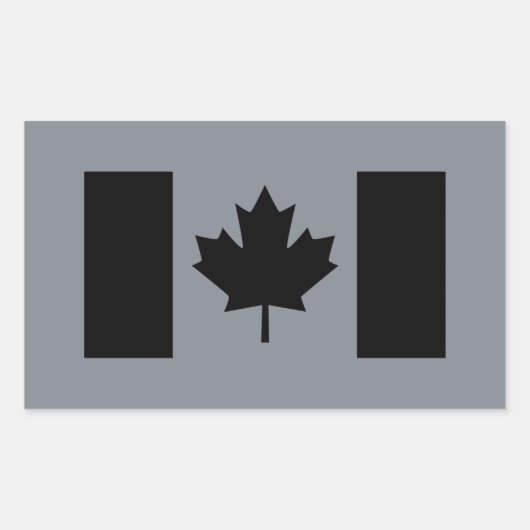 Stijlvolle Canadese vlag in zwart Rechthoekige Sticker (Voorkant)
