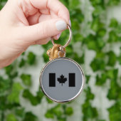 Stijlvolle Canadese vlag in zwart Sleutelhanger (Hand)