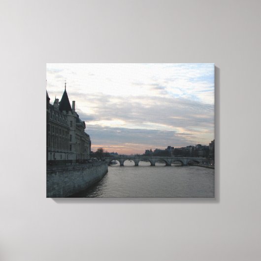 Stijlvolle Canvas Print met zonsondergang in Parij (Voorkant)