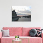 Stijlvolle Canvas Print met zonsondergang in Parij (Insitu (Woonkamer))