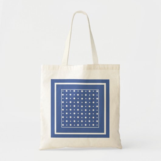 Stijlvolle Canvas tas, donkerblauw met witte poolp Tote Bag (Voorkant)