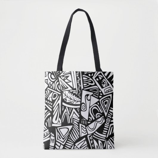 Stijlvolle Canvas tas met decoratief patroon - Uni (Voorkant)