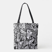 Stijlvolle Canvas tas met decoratief patroon - Uni (Achterkant)