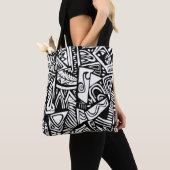Stijlvolle Canvas tas met decoratief patroon - Uni (Dichtbij)