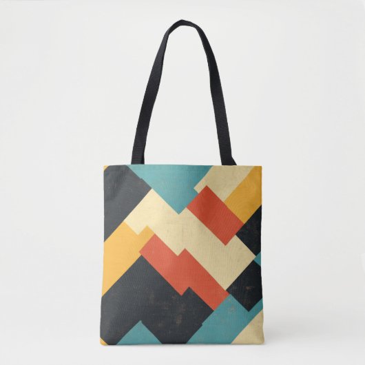 Stijlvolle Canvas tas met geometrisch ontwerp (Voorkant)