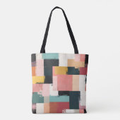 Stijlvolle Canvas tas met kleurrijk geometrisch pa (Achterkant)