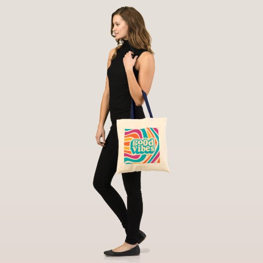 Stijlvolle Canvas tas – vrolijk kleurrijk design (Voorkant (model))
