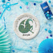 Stijlvolle Capricorn 1e verjaardag & goudConfetti Papieren Bordje (Feest)